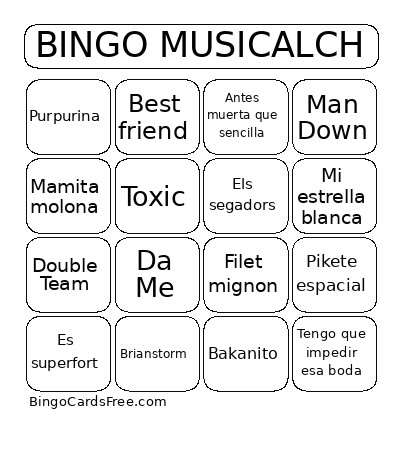 MUSICALCH Bingo Card