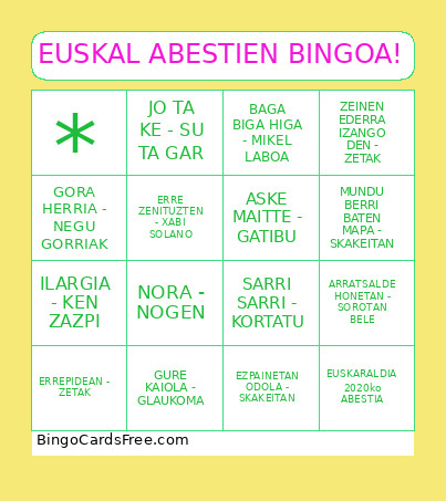 MUSIKATUA 2025-26 Bingo Card
