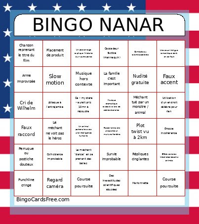 NANAR Bingo Card