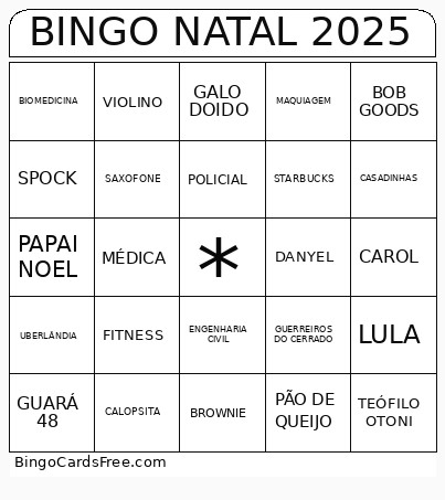 NATAL 2025 Bingo Card