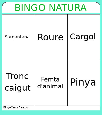 Natura Bingo Card