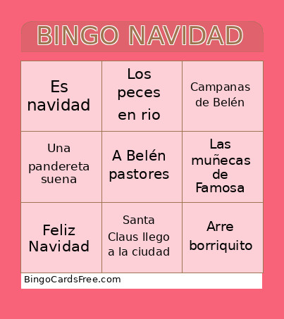NAVIDAD Bingo Card