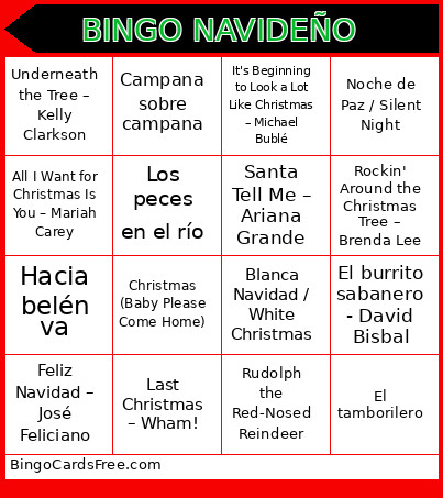 Navideño Bingo Card