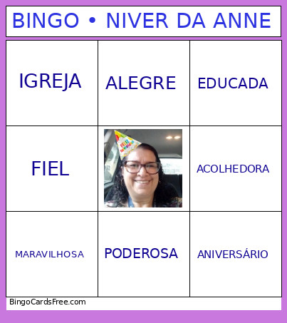 • NIVER DA ANNE Bingo Card