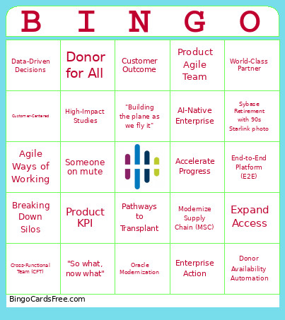: NMDP Products Bingo Card
