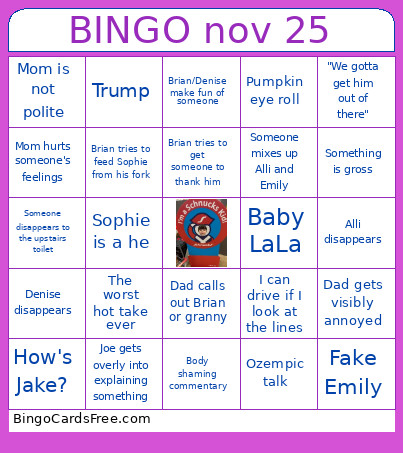 Nov 25 Bingo Card