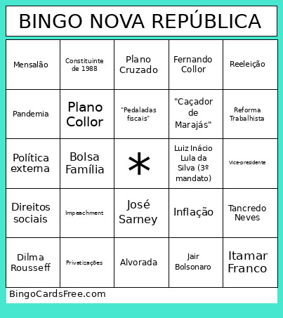 NOVA REPÚBLICA Bingo Card