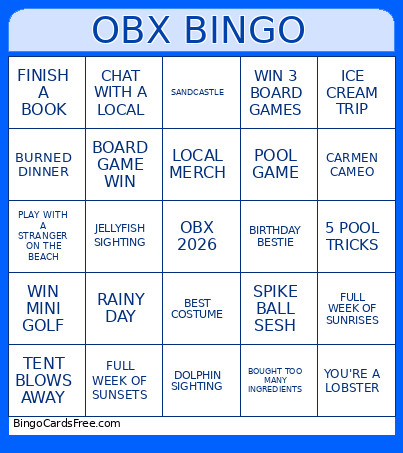 OBX Bingo Card