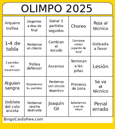 Bingo Olimpo 2025