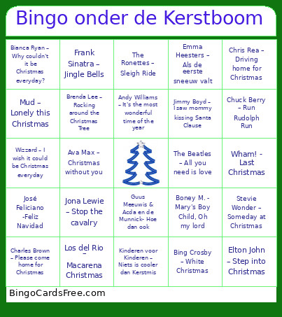 Onder De Kerstboom Bingo Card