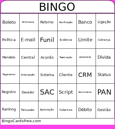 PAN Bingo Card