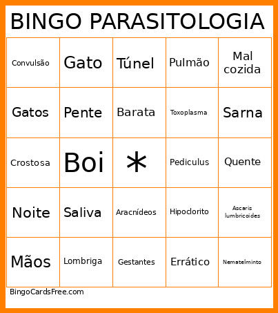 PARASITOLOGIA Bingo Card