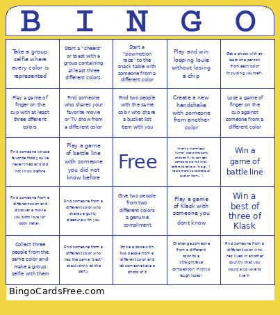 Party Bingo Card