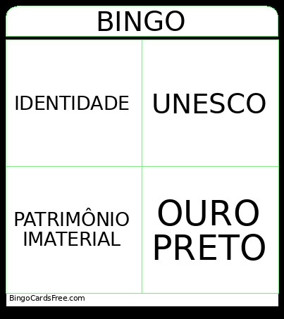 Patrimonio Bingo Card
