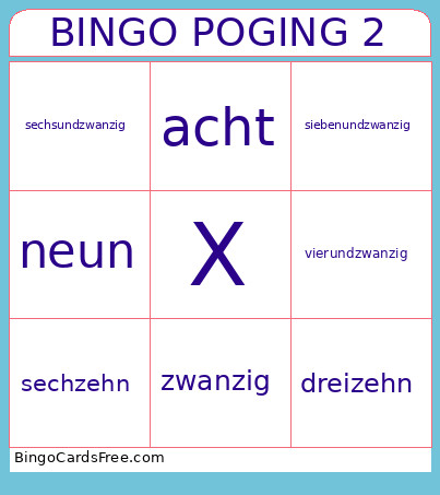 POGING 2 Bingo Card