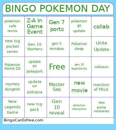 POKEMON DAY Bingo Card