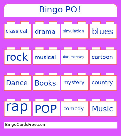 POP! Bingo Card