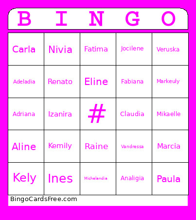 Professoras Bingo Card