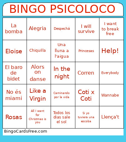 PSICOLOCO Bingo Card