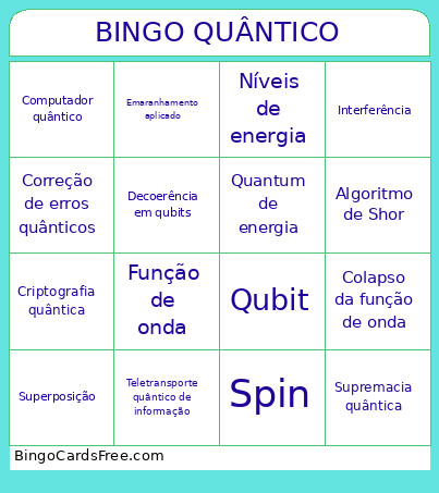 QUÂNTICO Bingo Card
