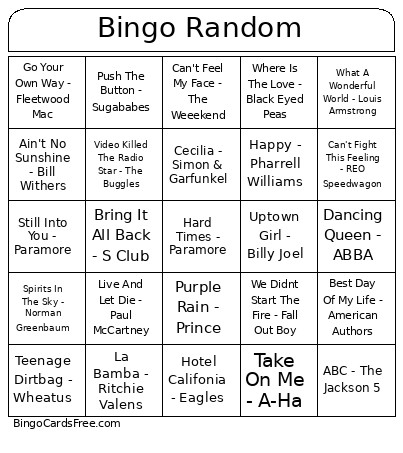 Random Bingo Card