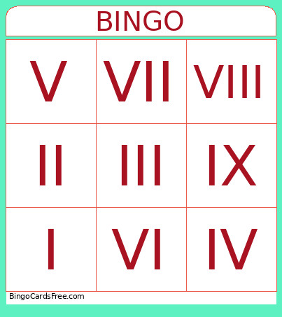 Romano Bingo Card