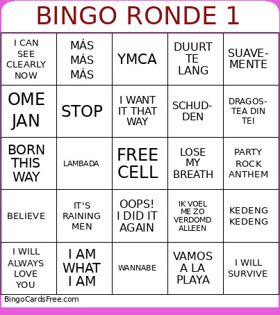RONDE 1 Bingo Card