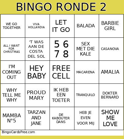 RONDE 2 Bingo Card