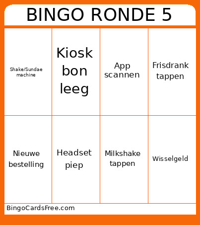 RONDE 5 Bingo Card