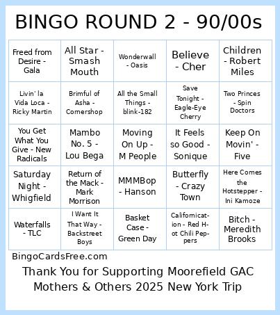 BINGO ROUND 2 - 90/00s