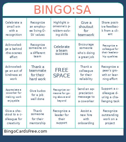 Sarika  Bingo Cards Free Pdf Printable Game, Title: BINGO:SA
