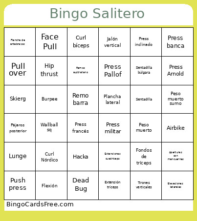 Salitero Bingo Card 2
