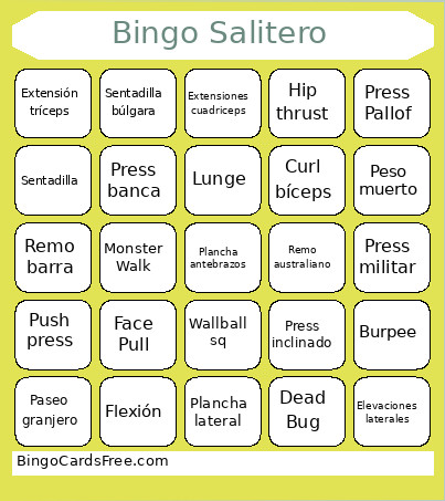 Salitero Bingo Card