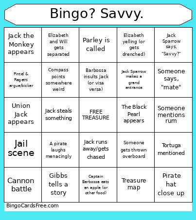 ? Savvy. Bingo Card