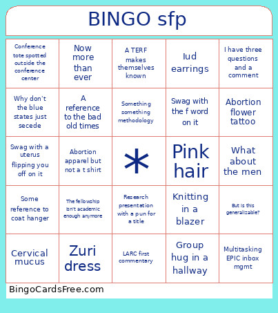 Sfp Bingo Card