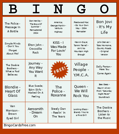 ! She Got A Job! 70s 80s Bingo Card