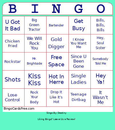 /Singo Bingo Card