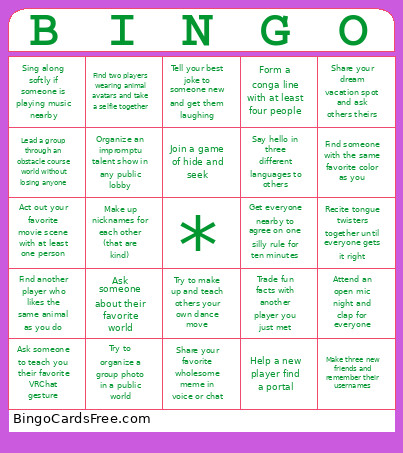 Social Tax Bingo Card