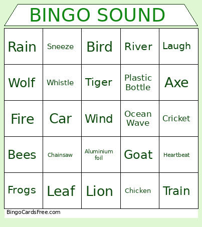 SOUND Bingo Card