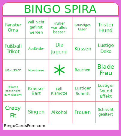 Spira Bingo Card
