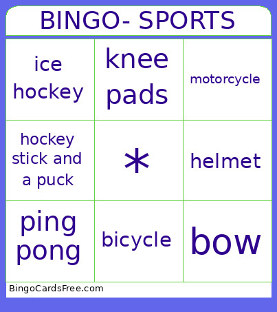 - SPORTS Bingo Card