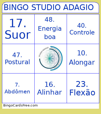 STUDIO ADAGIO Bingo Card