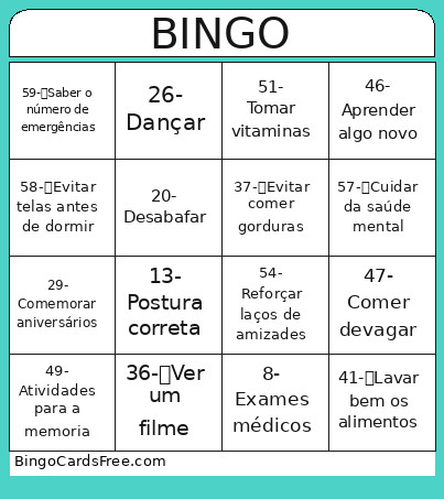 T1 Bingo Card