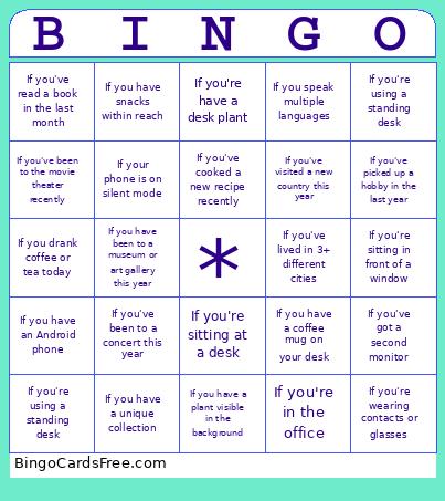 Team Celebration Bingo Card