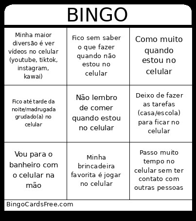 TEMPO DE TELA Bingo Card