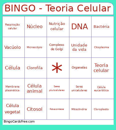 - Teoria Celular Bingo Card