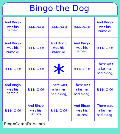 The Dog Bingo Card