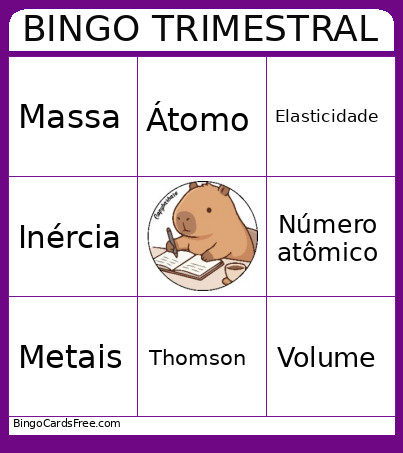 TRIMESTRAL Bingo Card