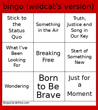(wildcat's Version) Bingo Card