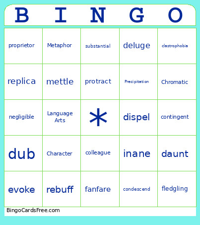 WW8.7 Bingo Card